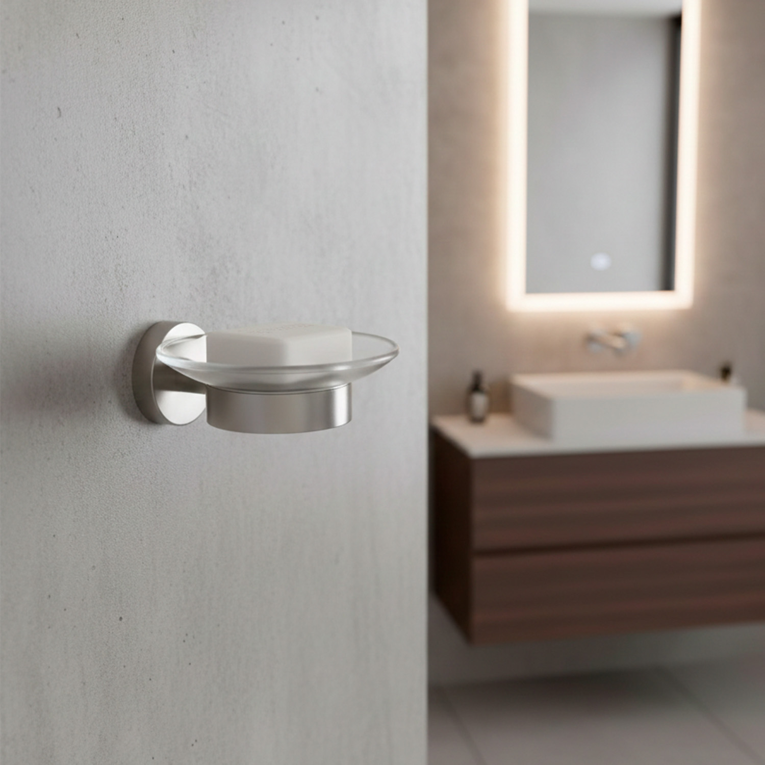PORTA-SAPONE-LEVANTE-INOX-ambientata PORTA-SAPONE-LEVANTE-INOX