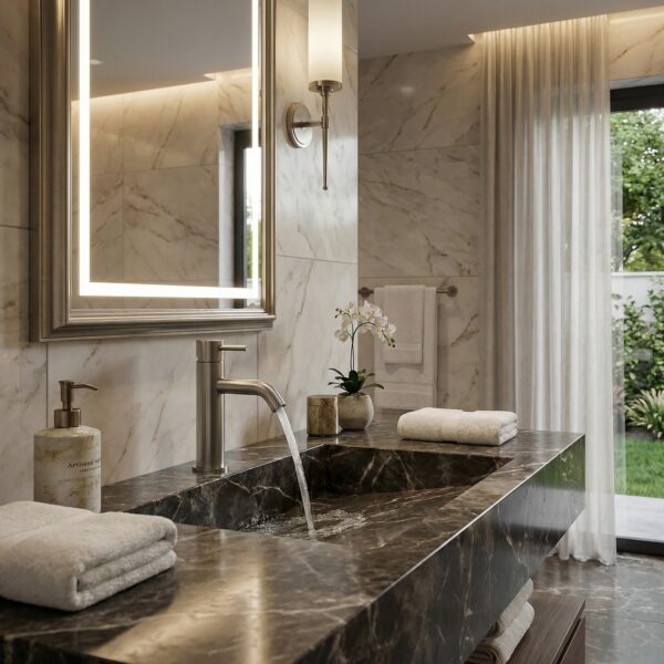 RUBINETTO-LAVABO-LEVANTE-BASSO-CANNA-FUCILE