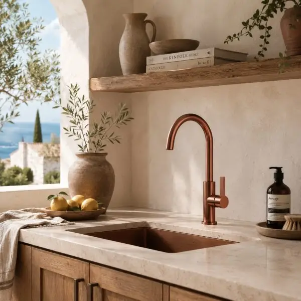 RUBINETTO-LAVELLO-LEVANTE-BASSO-ORO-ROSA