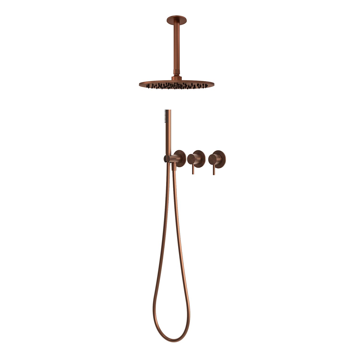 KIT-DOCCIA-SOFFITTO-ACQUA-FREDDA-LUNGO-30-ORO-ROSA - Imagen 2